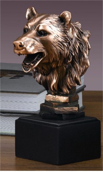 Bear Head Sculptural Portrait Bust Trophy Award